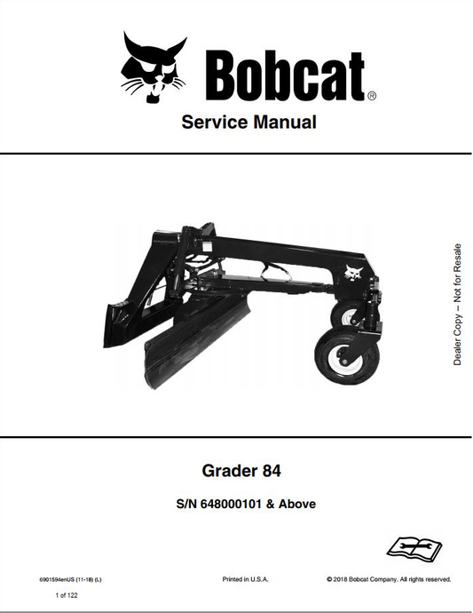 Bobcat Grader 84 Service Manual PDF