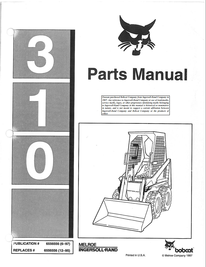Bobcat 310 Loader Parts Manual PDF – Spare Parts Catalog