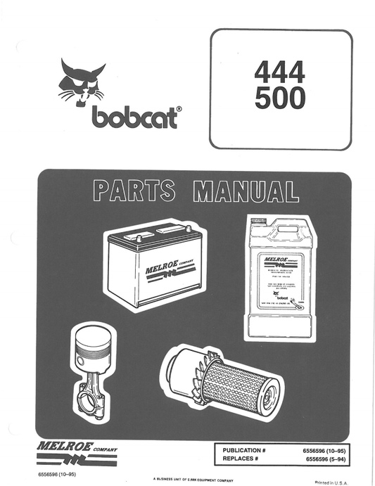 Bobcat Loader 444 & 500 Spare Parts Catalog Manual PDF | Instant Download