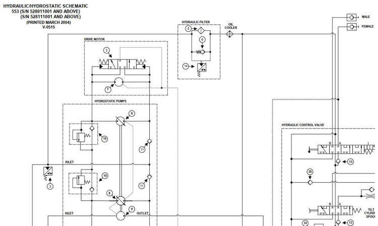 Bobcat Loader 553 Hydraulic Schematic Manual PDF