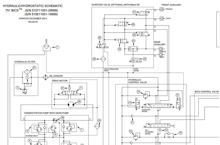 Bobcat Loader 751 Electrical and Hydraulic Schematic Manual PDF