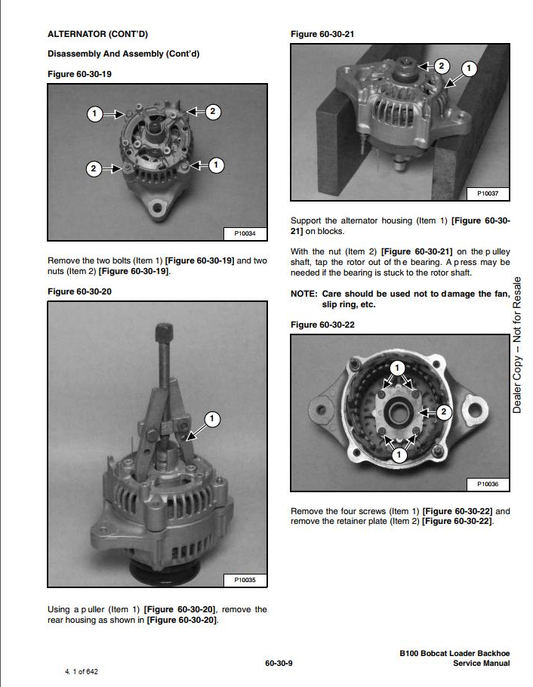 Bobcat B100 Loader Backhoe Service Manual PDF (Repair & Maintenance Guide)