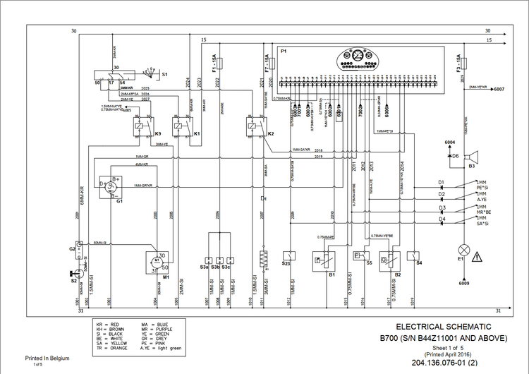 Bobcat B700 Hydraulic & Electrical Schematic Manual PDF