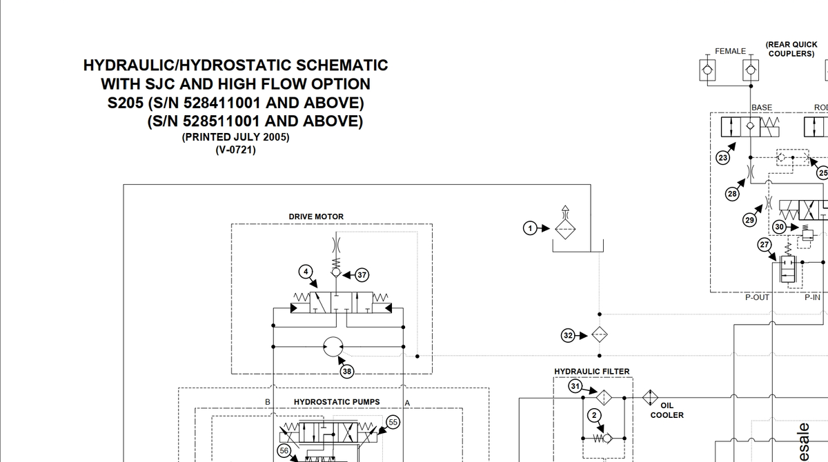Bobcat S205 Hydraulic & Electrical Schematic Manual PDF