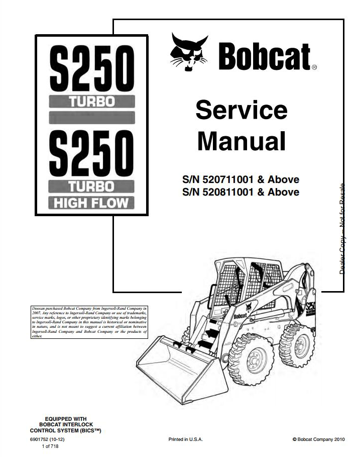 Bobcat S250 Turbo Loader Service Manual PDF – Repair & Maintenance Guide