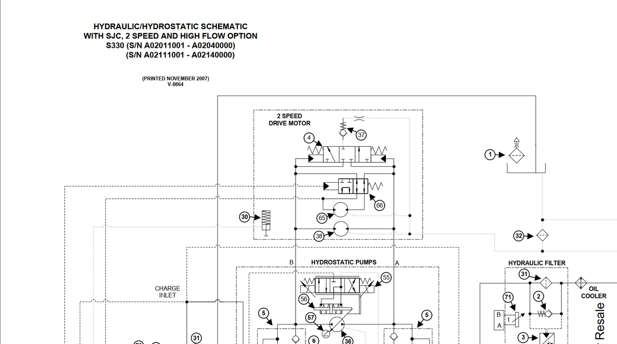 Bobcat S330 Hydraulic & Electrical Schematic Manual PDF