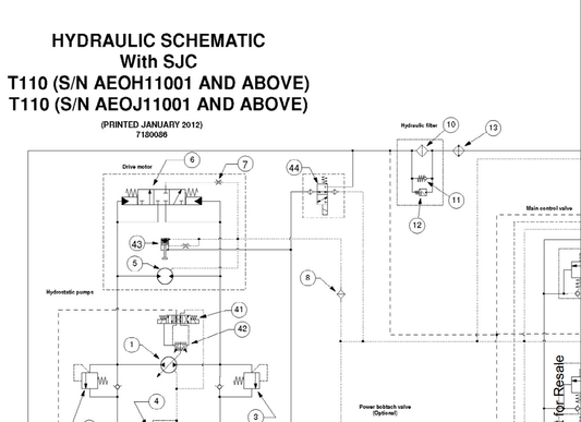Bobcat T110 Loader Hydraulic & Electrical Schematic Manual PDF