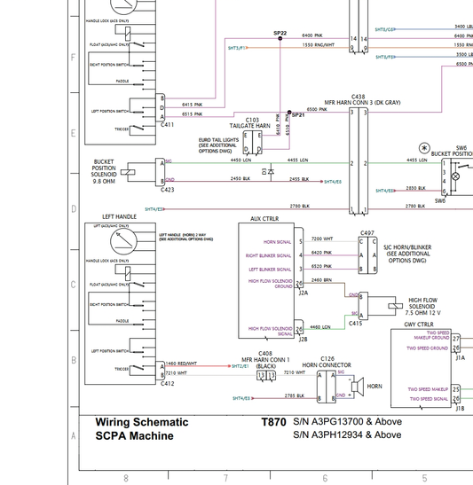 Bobcat T870 Loader Hydraulic & Electrical Schematic Manual PDF