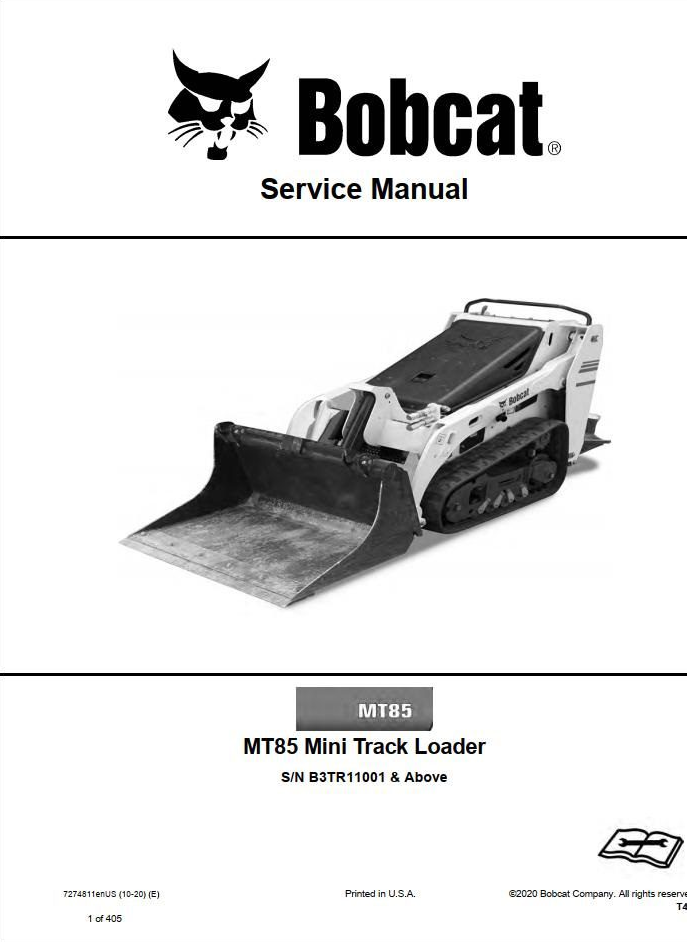 Bobcat Mini Track Loader MT85 Service Manual PDF