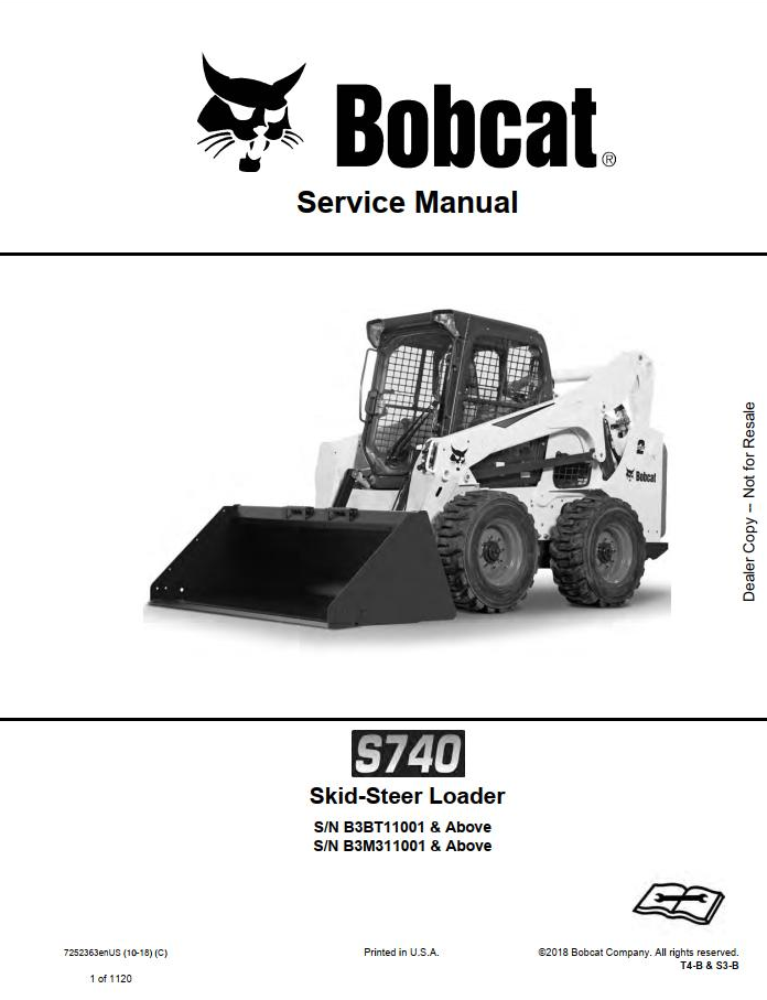 Bobcat S740 Skid-Steer Loader Service Manual PDF