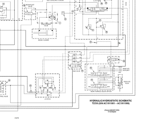 Bobcat T2250 Telescopic Handler Hydraulic & Electrical Schematic Manual PDF