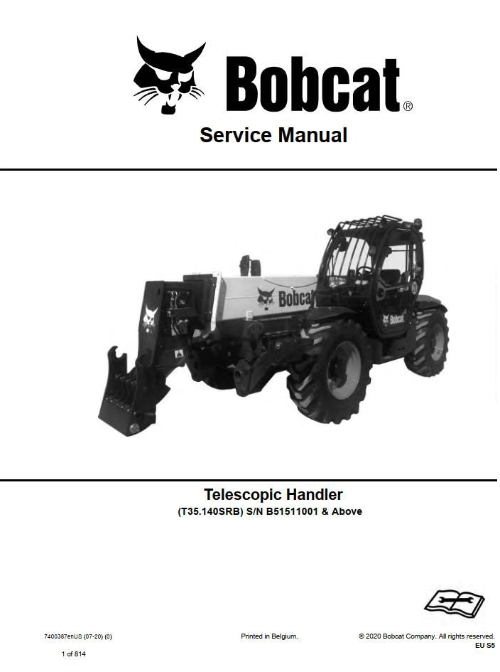 Bobcat Telescopic Handler T35140S Service Manual PDF