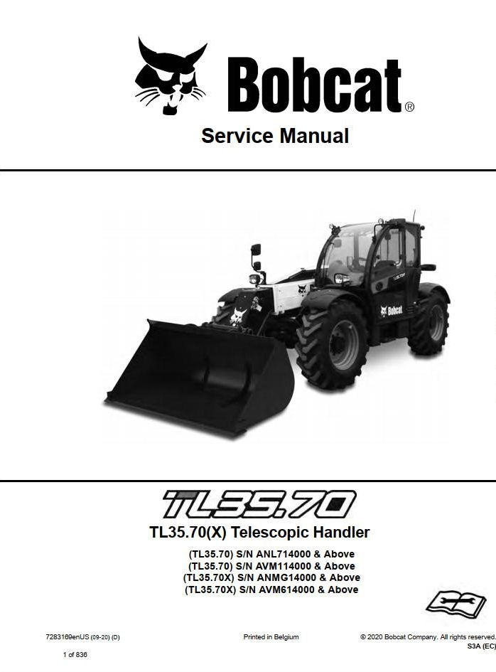 Bobcat Telescopic Handler TL3570 Service Manual PDF