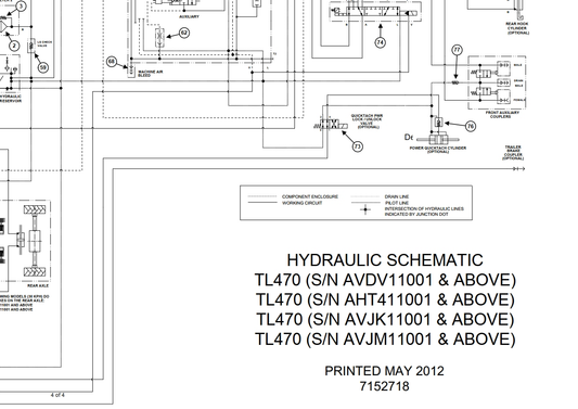 Bobcat TL470HF Telescopic Handler Hydraulic & Electrical Schematic Manual PDF