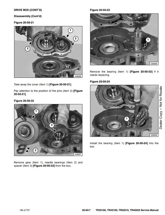 Bobcat TR35160, TR45190, TR50210 & TR40250 Service Manual PDF