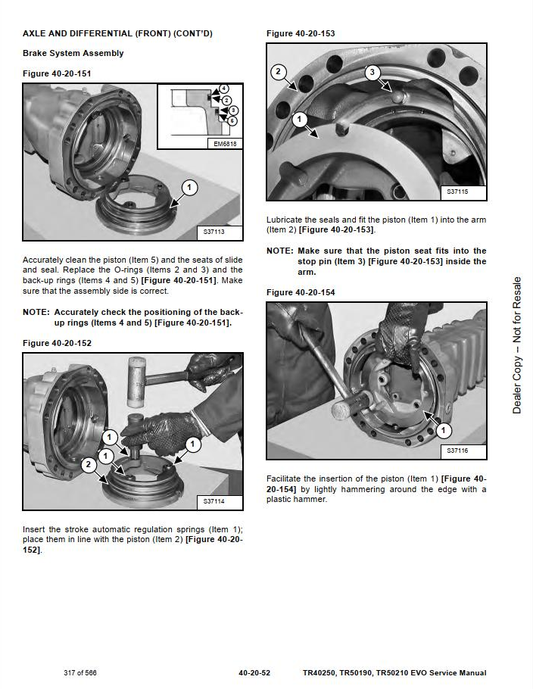 Bobcat TR40250, TR50210 & TR40250 EVO Service Manual PDF
