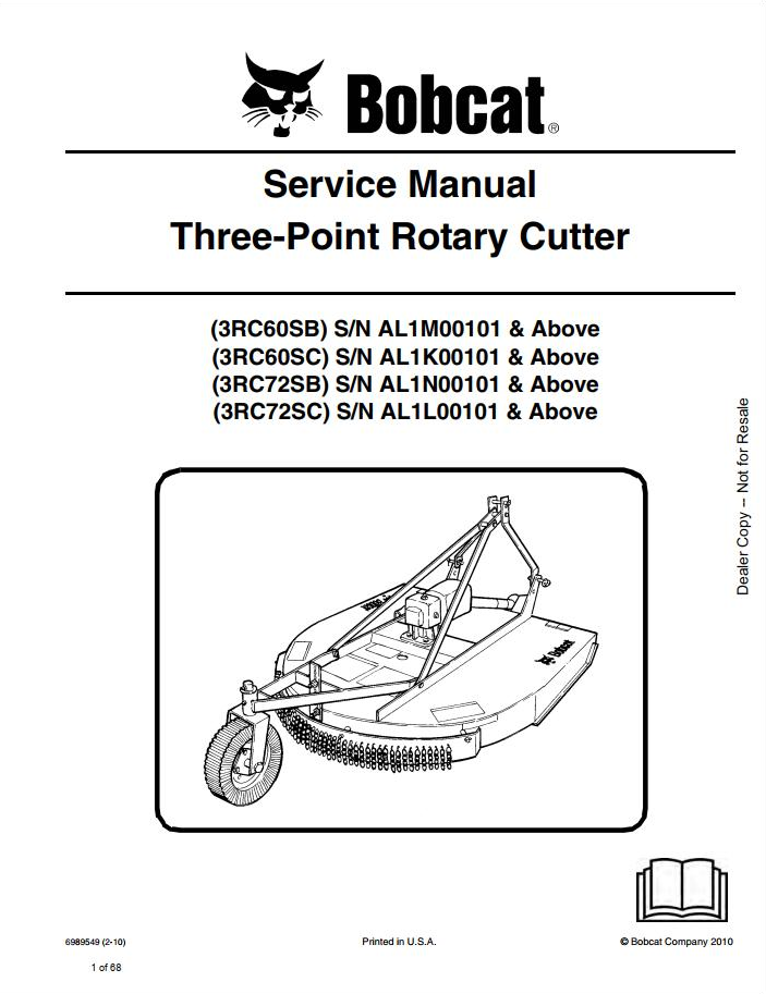 Bobcat Three-Point Rotary Cutter Service Manual PDF