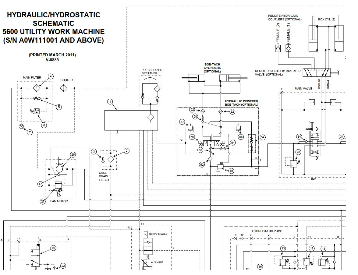 Bobcat Toolcat 5600 D Series Electrical and Hydraulic Schematic Manual PDF
