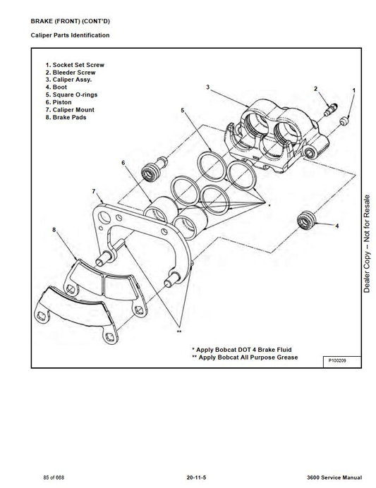 Bobcat 3600 Utility Vehicle Service Manual PDF | Download Guide