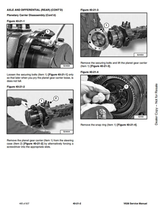 Bobcat VersaHANDLER V638 Telescopic Handler Service Manual PDF