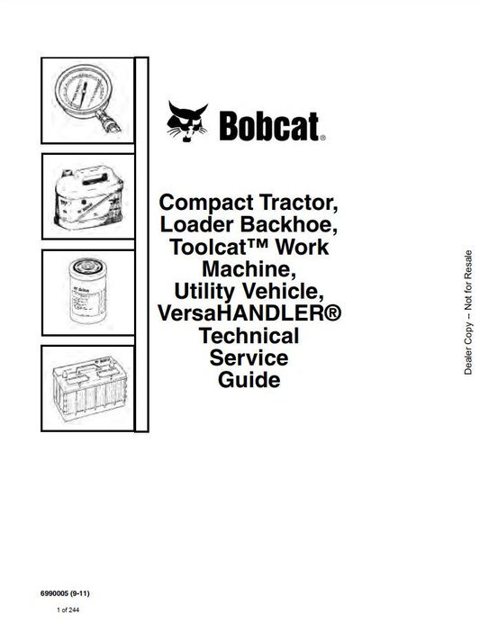 Bobcat VersaHANDLER Technical Service Guide Manual PDF