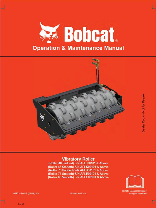 Bobcat Vibratory Roller 48 & 73 Operation and Maintenance Manual (PDF)