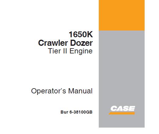 CASE 1650K CRAWLER DOZER TIER II ENGINE OPERATOR’S MANUAL - PFD FILE