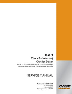 CASE 1650M Tier 4A (Interim) Crawler Dozer Service Manual 51418569 – PDF File