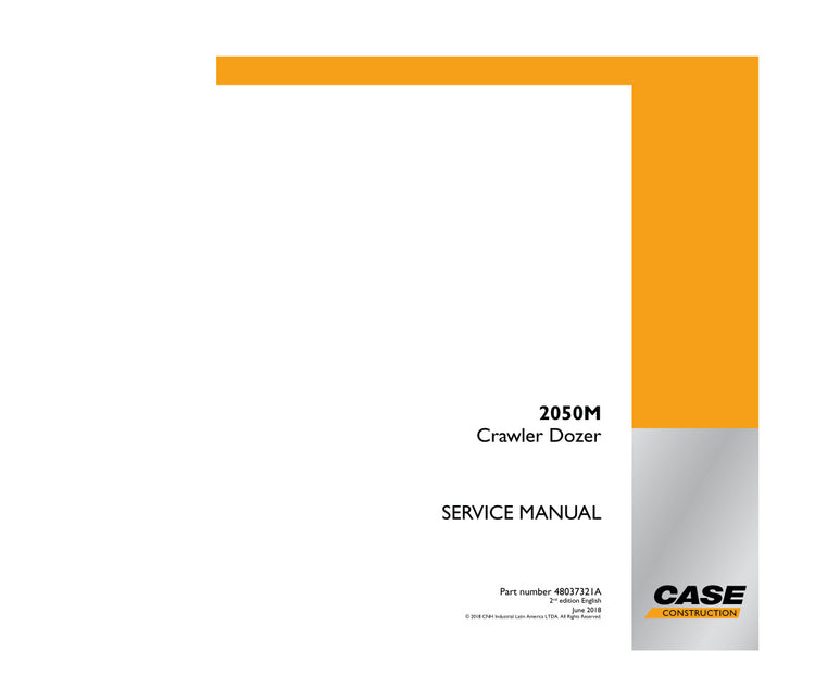 CASE 2050M CRAWLER DOZER SERVICE MANUAL 48037321A - PDF FILE