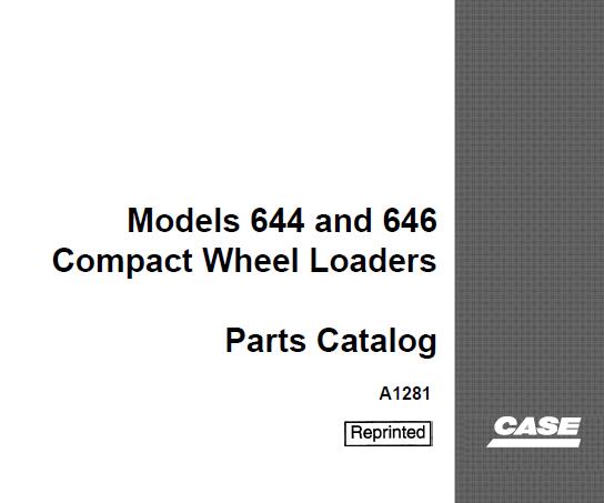 CASE 644 AND 646 COMPACT WHEEL LOADERS PARTS CATALOG MANUAL - PFD FILE