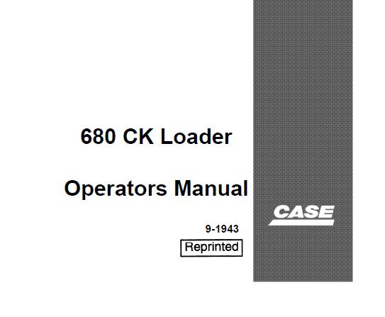 CASE 680 CK LOADER OPERATOR’S MANUAL - PFD FILE
