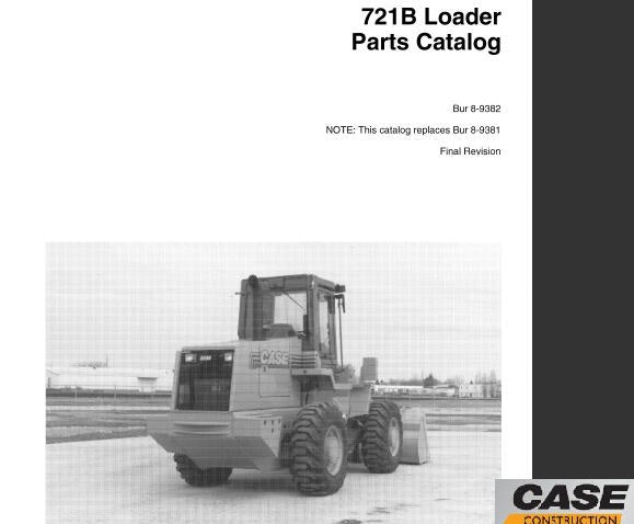 CASE 721B LOADER PARTS CATALOGUE MANUAL - PDF FILE
