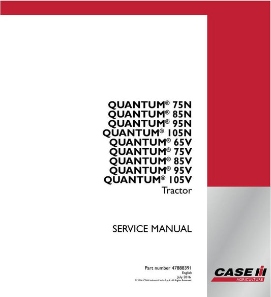 CASE 75N, 85N, 95N, 105N, 65V, 75V, 85V, 95V, 105V Tractor Service Manual - 47888391