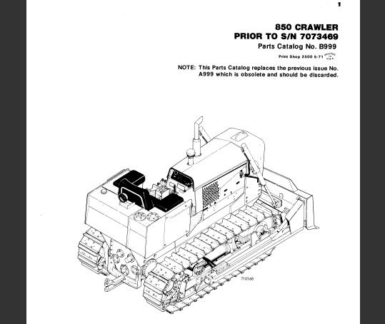 CASE 850 CRAWLER PARTS CATALOG MANUAL - PFD FILE