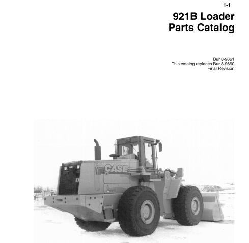 CASE 921B LOADER PARTS CATALOG MANUAL - PFD FILE