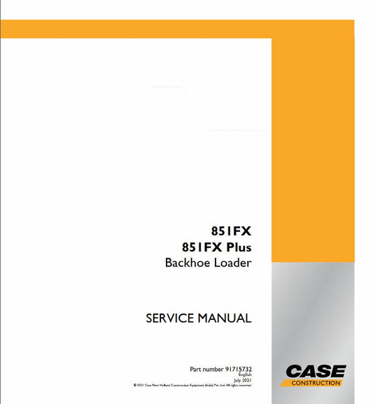 CASE 851FX & 851FX Plus Backhoe Loader Service Manual PDF