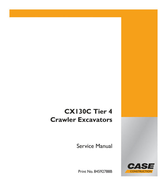 CASE CX130C Tier 4 Crawler Excavator Service Manual (84592788B)