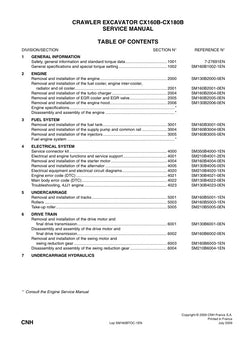 CASE CX160B-CX180B CRAWLER EXCAVATOR SERVICE MANUAL PDF FILE