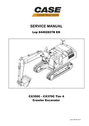 CASE CX350C, CX370C (TIER 4) CRAWLER EXCAVATOR SERVICE MANUAL 84402827B - PDF FILE