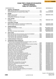 CASE CX460 (TIER 3) CRAWLER EXCAVATOR SERVICE MANUAL SM460TOC-0EN - PDF FILE