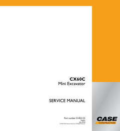 CASE CX60C MINI EXCAVATOR SERVICE MANUAL 51452123 - PDF FILE