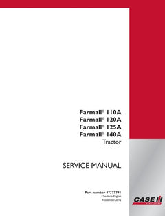 CASE FARMALL 110A, 120A, 125A ,140A TRACTOR SERVICE MANUAL 47377791 - PDF FILE