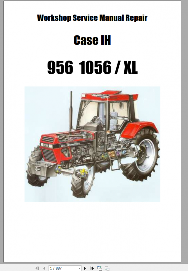 CASE IH 956 1056 XL WORKSHOP SERVICE MANUAL - PDF FILE