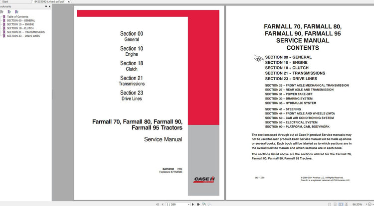 CASE IH FARMALL 70, 80, 90, 95 TRACTORS SERVICE MANUAL - PDF FILE