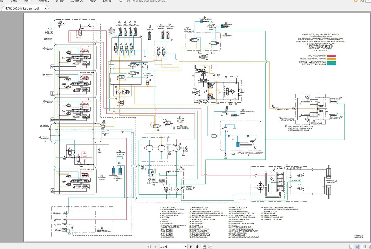 Case IH Magnum 235 260 290 315 340 370 Hydraulic Schematics Manual 47605412 PDF