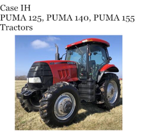 CASE IH PUMA 125, PUMA 140, PUMA 155 TRACTORS OPERATOR’S MANUAL - PDF FILE