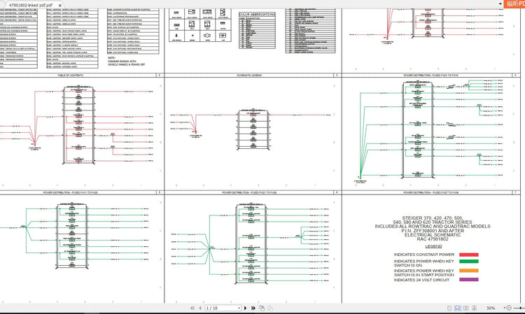 CASE IH Steiger, Quadtrac & Rowtrac 370, 420, 470, 500, 540, 580 & 620 Electrical Schematic Manual 47901802 – PDF File