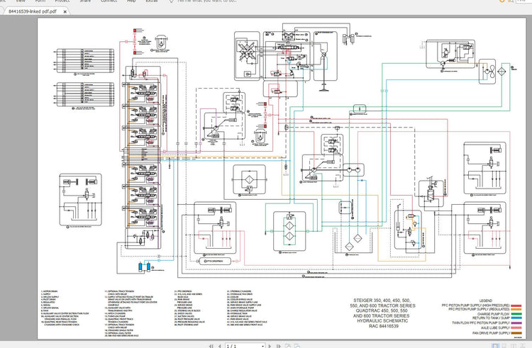CASE IH Steiger, Quadtrac & Rowtrac 350, 400, 450, 550 & 600 Electrical Schematic Manual 84416539 – PDF File