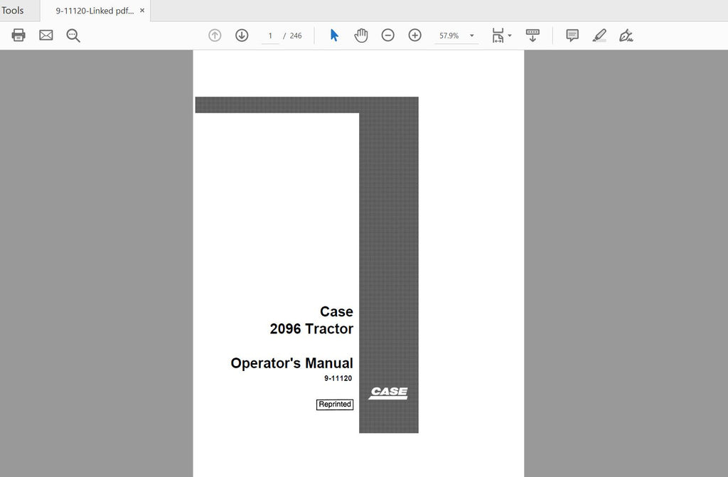 CASE IH TRACTOR 2096 OPERATOR’S MANUAL 9-11120 - PDF FILE