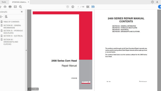 Case IH 2400 Series Corn Head Service Manual 87038168 PDF
